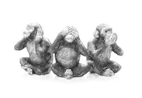 أسطورة القردة الثلاثة الحكيمة